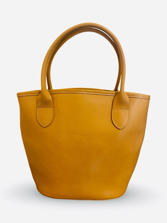 Longchamp Handbags - Longchamp Carmel Leather Tote Bag - Mustard Yellow/Camel